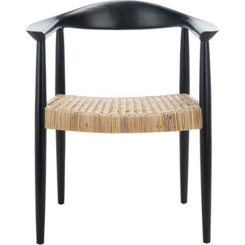 Eyre Rattan Peel Accent Chair Black, Natural