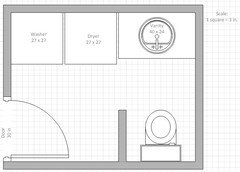 layout for laundry with half bath...