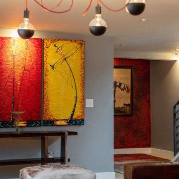 Experience Vibrant Hues in This Family Room by a Living Room Designer
