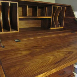 Black Walnut Drop Front Secretary Desk - Furniture