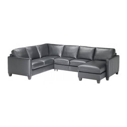 Natuzzi Editions Leather Sectional Sofa with Chaise B591 - Sectional Sofas
