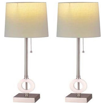 Cory Martin W-1647 Table Lamp, Set of 2, Brushed Steel