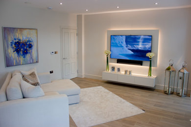 Beach style living room in Hertfordshire.