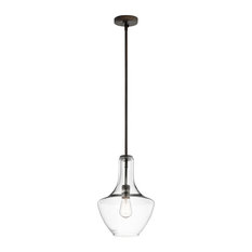 Kichler Everly 1-Light Pendant, 10.5"x15.25", Olde Bronze, Clear