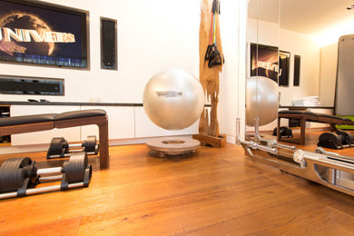 Design ideas for a modern home yoga studio in London.