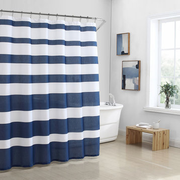 Freshee Shower Curtains, Navy Stripe