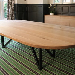 Soaped White Oak Credenza with Dining Table - Products