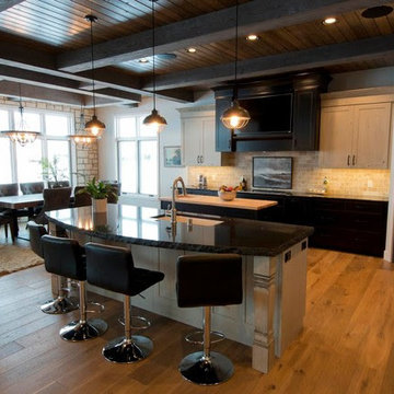 Quartz Kitchen Countertops - Laminted (Double Thickness) Island with Broken Edge