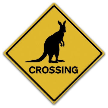 Kangaroo Crossing, Classic Metal Sign