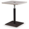 Valentino Hydraulic End table, High Gloss Lacquer With Brushed Stainless Steel