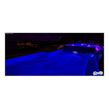Bennett Nokomis, FL Custom Court Yard Swimming Pool & Spa With Raise Beach Area.