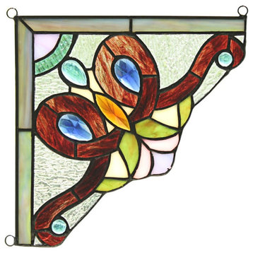 CHLOE Victorie Victorian Tiffany-glass Window Panel 8" Wide
