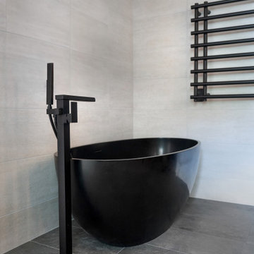 Dark Contemporary Primary Bathroom