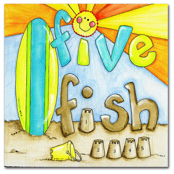 Maureen Lisa Costello 'Five fish compliment' Canvas Art, 24" x 24"