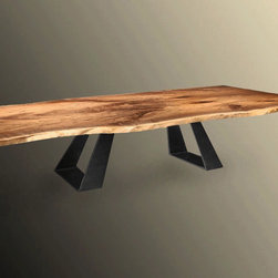 Two Piece Custom Compound Trapezoid Base - Dining Tables