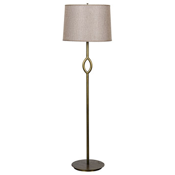 Noir Ridge Floor Lamp, Antique Brass, Metal