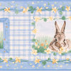 Vintage Rabbits Wallpaper Border Garden Blue Yellow Brown 7"x15' SM516B
