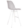 Valor 30" Barstool, Brushed Stainless Steel With Light Vintage Gray Faux Leather