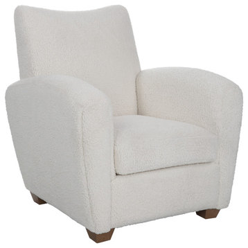 Teddy White Shearling Accent Chair