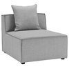Saybrook Outdoor Patio Upholstered 4-Piece Sectional Sofa, Gray