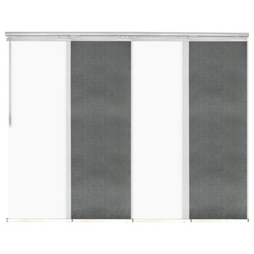 Navajo White-Stormy 4-Panel Track Extendable Vertical Blinds 48-88"x94"
