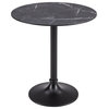 Jannie 30" Bistro Table, Black With Black Column and Base