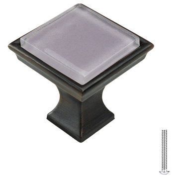 Wisteria Purple Crystal Glass Oil Rubbed Bronze Madison Classic Knob