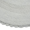 Saffron Fabs Bath Rug 36" Reversible Hand Knit Crochet Lace Border, White