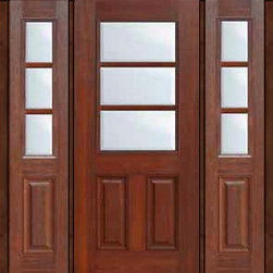 Prehung Sidelites Door 80 Fiberglass 1/2 Lite 3 Lite SDL Glass - Front Doors