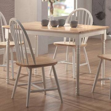 Coaster Furniture Damen 30"W Rectangle Leg Dining Table in Natural/White