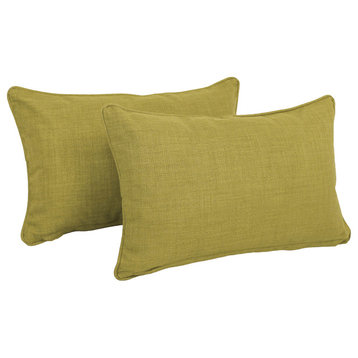 20"x12" Outdoor Spun Polyester Back Support Pillows, Set of 2, Avocado