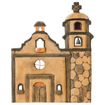 Eloise Studio - San Luis Handmade Clay Mission - Handcrafted of quality materials, the Handmade Clay Mission is the perfect way to add a touch of decor to your space with a natural feel. This piece features glass windows, copper accents and a tiny bell to complete the look of a real-life mission. Every detail works cohesively with one another, creating a gorgeous accent that will bring a new warmth to your space! This handmade mission measures 6 inches wide and 10 inches high and is ideal with other decorative items on a gallery wall or for placing above your bed.