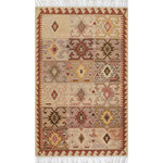 Momeni - Momeni Nomad Hand Knotted Traditional Area Rug Rust 3'6" X 5'6" - The tribal design of the Nomad captures the essence of boho chic. Inspired by ancestral area rug motifs, traditional diamond and dot symbols fill the ornamental field and decorative border with a repeating geometric pattern in a vivid color palette. Each rug is embellished with tassels of fringe that enhance the assortment's global elements. Hand knotted from 100% natural wool fibers, the free-spirited style looks luxe when placed as a featured floorcovering at the center of the room or layered in a casual arrangement beneath coffee tables and chairs.