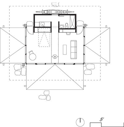 Planimetria e disegni esecutivi HT: Apollo Design Studio_False Bay Writers Cabin
