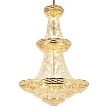 Gold crystal chandelier for staircase, living room, lobby, 39.4''