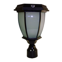 Solar Goes Green LED Coach 99V Solar 3" OD Round Fitter Post Lamp - Outdoor Lighting