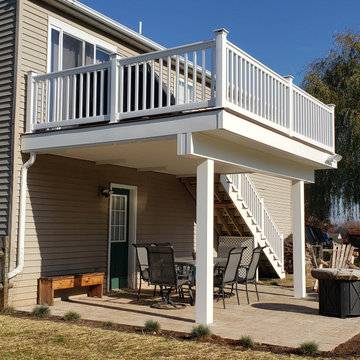 Elevated Deck with Trex decking and white Azek fascia