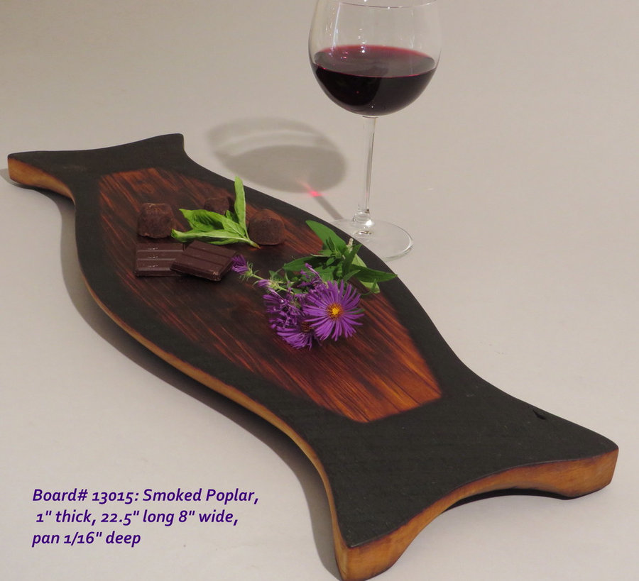 Hand-Carved Smoked Poplar Serving Board