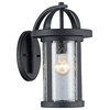 ANGELO, Transitional 1 Light Textured Black Outdoor Wall Sconce, 14" Height
