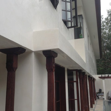 Exterior polished Venetian plaster. Vasari Plaster products