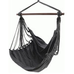 KAEMINGK - Charcoal Hammock Swing Seat - Perfect for your garden is this fun charcoal hammock seat. It is made from lightweight cotton that is supported with a pale wooden spreader bar.