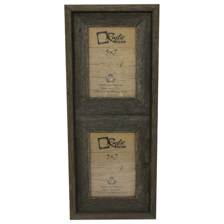 Jasper Reclaimed Rustic Barn Wood Vertical Collage Frame, 5"x7"