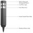 Solar Path Bollard Lights, Set of 8- 15.4" Stake Lighting by Pure Garden, Black