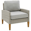 Crosley Furniture Capella Outdoor Wicker / Rattan 2 Piece Chair Set in Gray