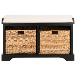 Safavieh Freddy Wicker Storage Bench Tropical Accent And Benches By Houzz Safavieh Freddy Wicker Storage Bench, Outdoor Wicker Storage Bench With Backsplash