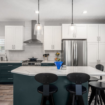 Two-Tone Transitional Kitchen Remodel Done with New Cabinets
