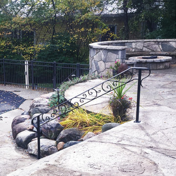 Wrought Iron Step Rails at Pool