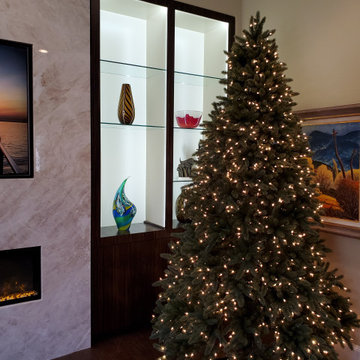 Custom Media and Fireplace Wall Display Cabinets