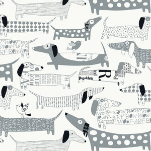 Wiener Dogs - Eclectic - Wallpaper - by