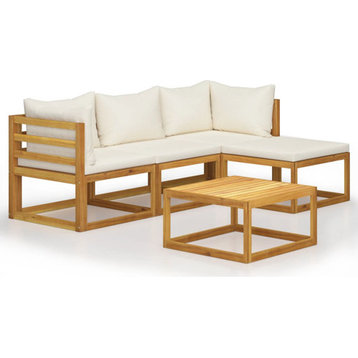 vidaXL Patio Lounge Set 5 Piece Sectional Sofa with Cushions Solid Acacia Wood